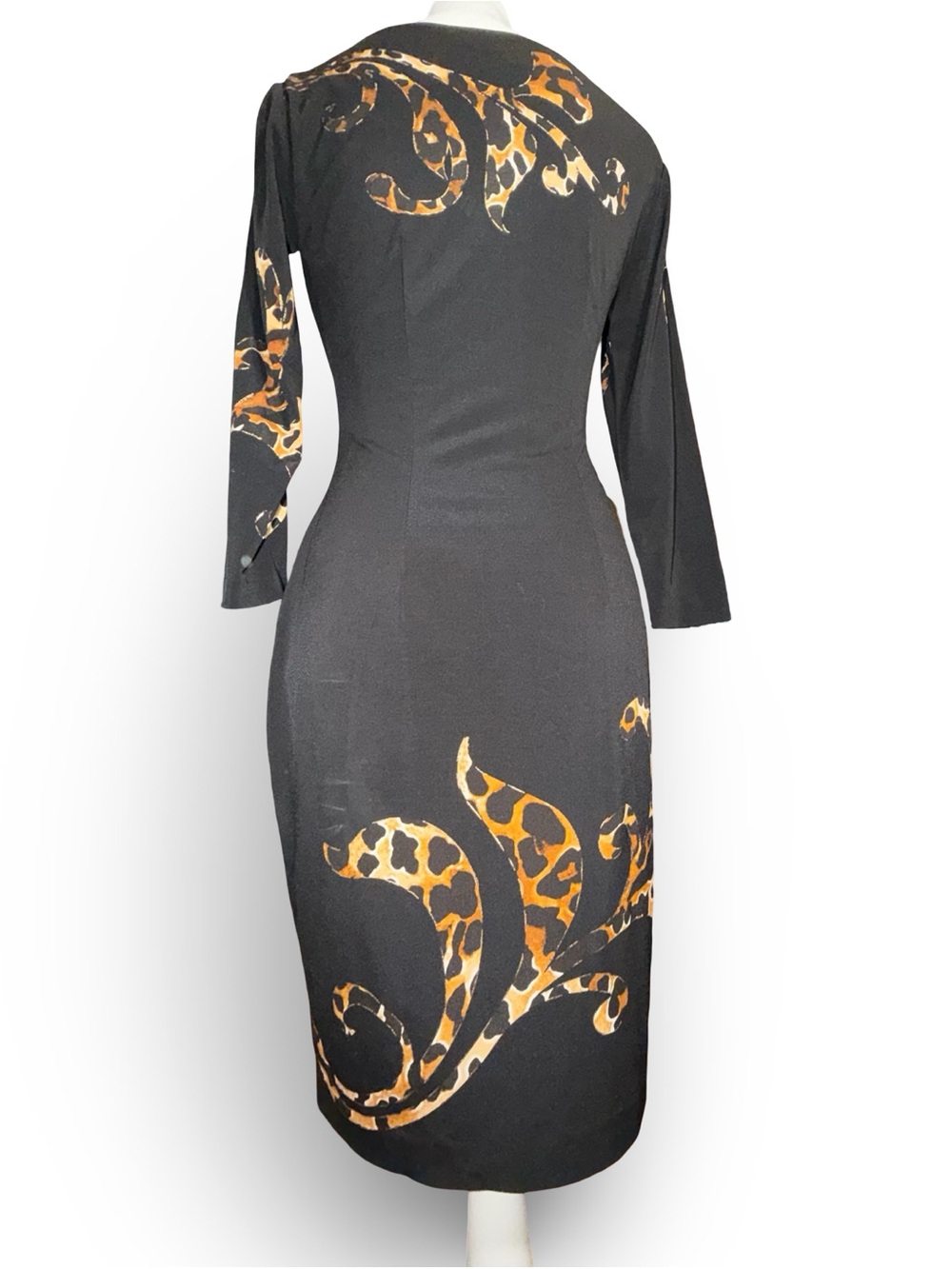 Caché Leopard Print Scroll Bodycon Sheath Dress – 0 - Picture 10 of 15
